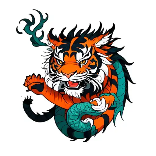 A Dragon Holding A Tiger