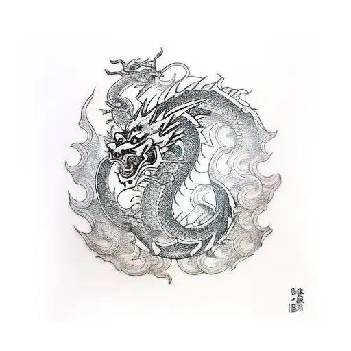Dragon Fighting Lion