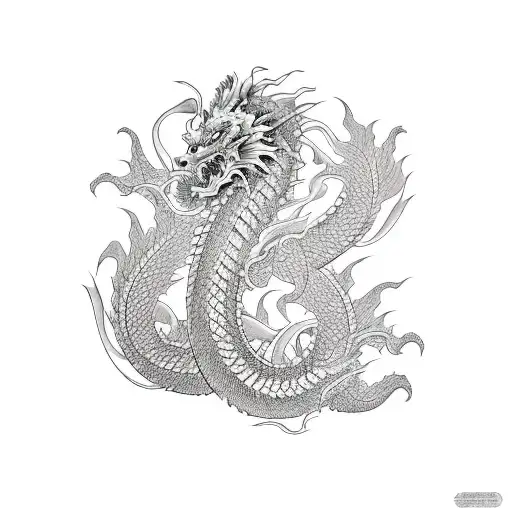 Japanese Dragon In The Shape Of An Eight