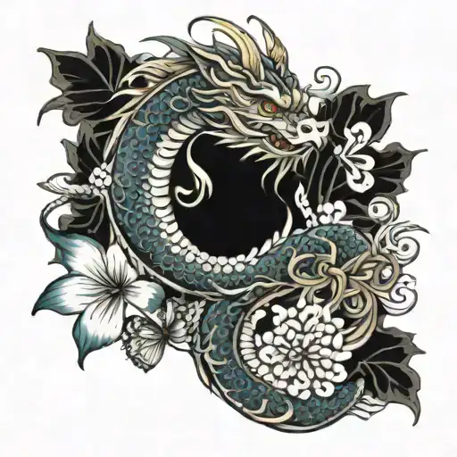 Dragon And Butterflies Sleve Leg Sleeve