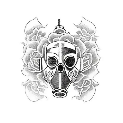 Gas Mask And Rose