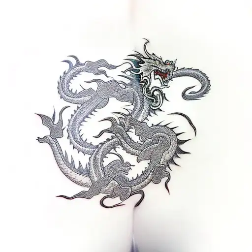 Japanese Sword Turning Into A Dragon