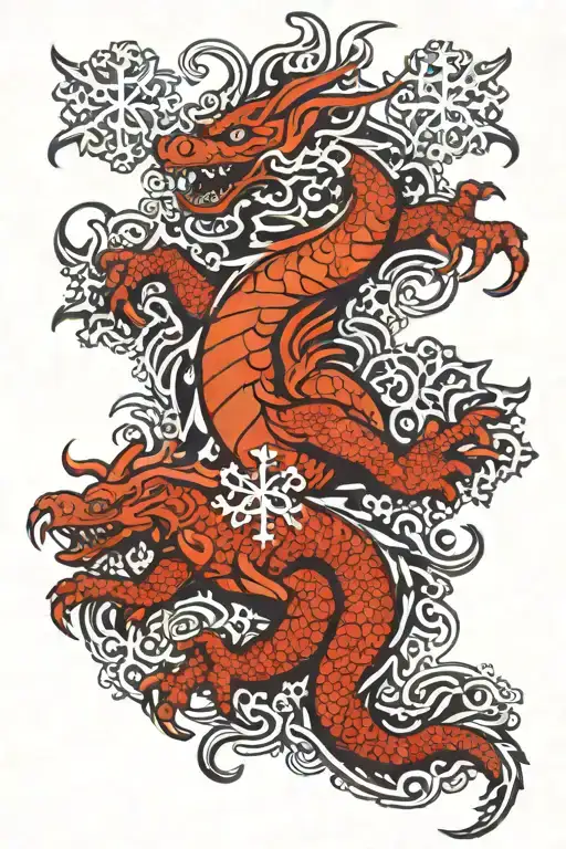 Snowflakes Dragon Henna