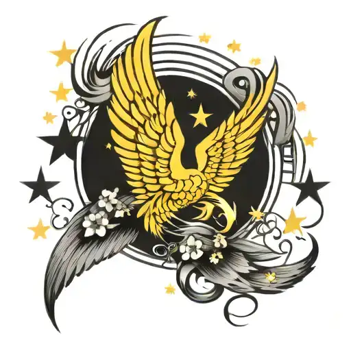 Angel Wing And Stars