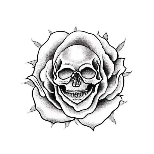Skull And Two Roses