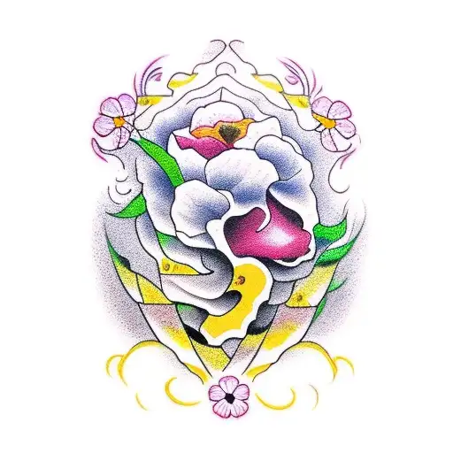 Broken Sword And Flowers