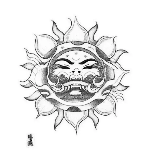 Sun And Wace Black And White