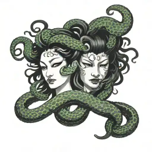 Medusa Snakes Intertwined