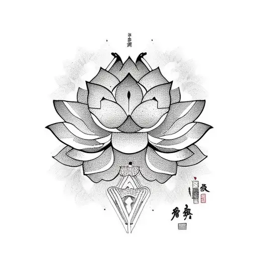 Lotus Flower With Mountain Background