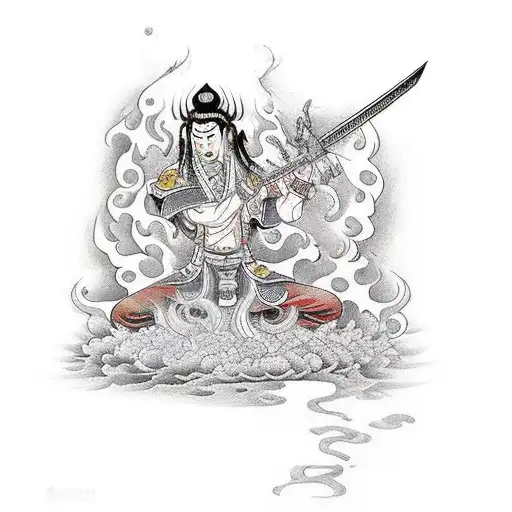 Flaming Sword Killing Tibetan Demons