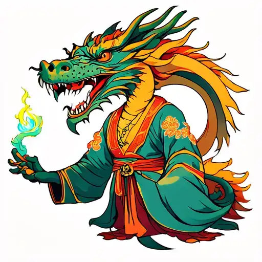 Dragon Head Wizard Casting A Spell