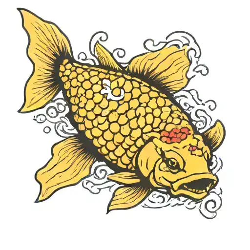 Golden Carp Fish Swimming
