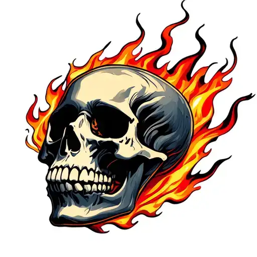 Skull Engulfed In Flames