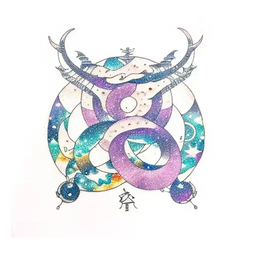 Capricorn Constellation Merging With A Galaxy