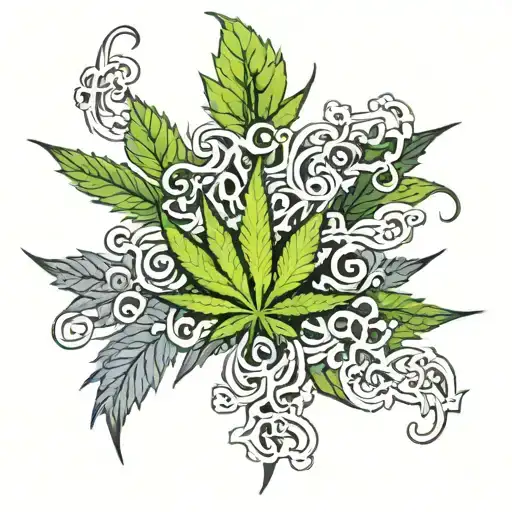 Cannabis Leaf Intertwining With The Letters X Y Z