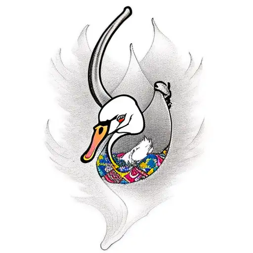 White Swan With A Bracelet To Go Over The Calf