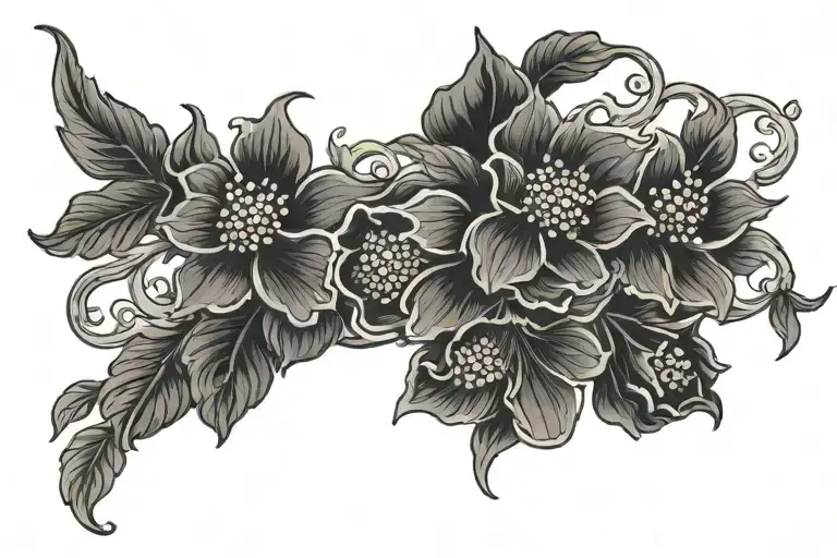 Atropa Belladonna Victorian Wrist Bracelet Tattoo Design