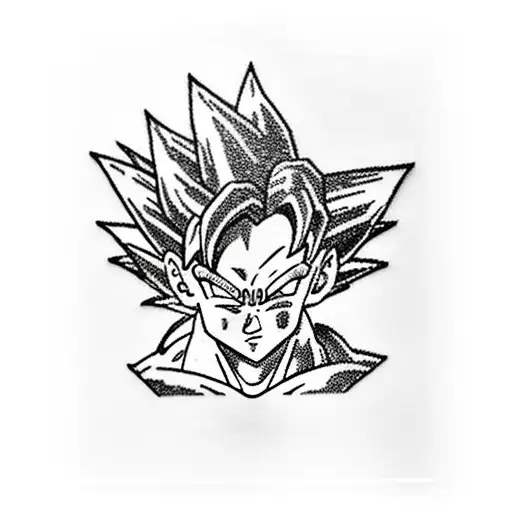 Small Tattoo Of Dragon Ball Goku That Is Not Bigger Than 5 Centimeters
