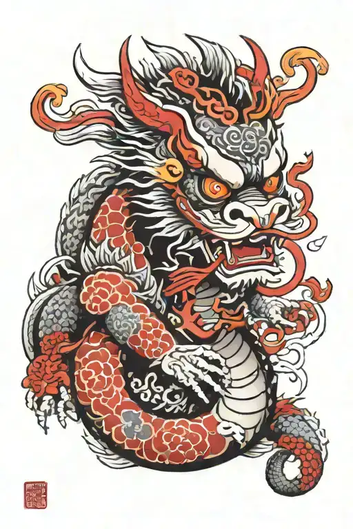 Dragon Nad Daruma Doll