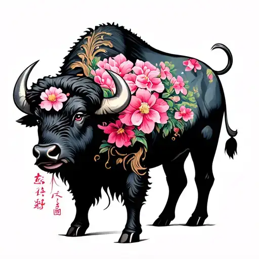 Pink And Fuchsia Asian Buffalo With Pink Flowers Growing Roots