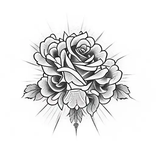 A Cross Surrounded By An Overgrowth Of 8 Roses And Each Rose Has A Spy For A Name