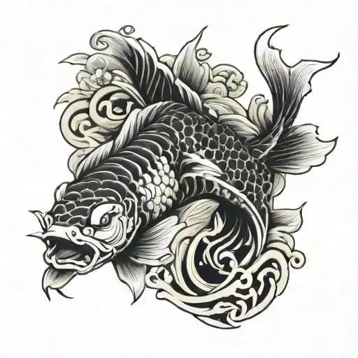 Koi Fish And Samurai