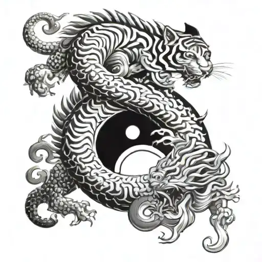 Tiger And Dragon Yin Yang Symbol