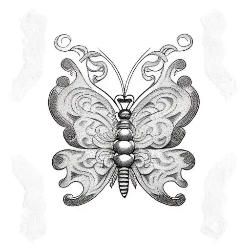 Butterfly With Roman Roman Numerals
