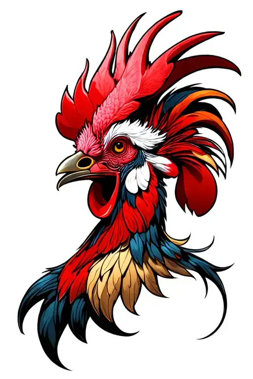 Aggressive Rooster Head