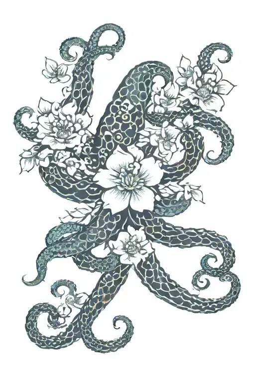 Tentacles And Flowers Color
