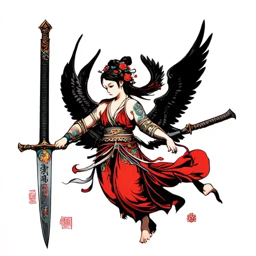 Poetic Justice Angel Holding A Sword