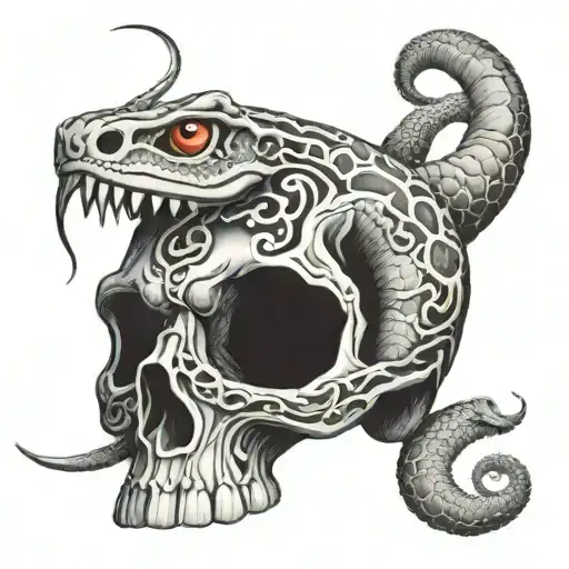 Wrapping Snake Through Skull Soft Shading
