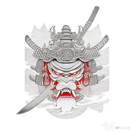 Samurai And Blood Moon