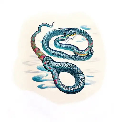 Infinity Shaped Snake On A Tree