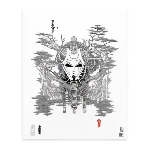 Cyberpunk Forest With Animals