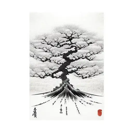 Japanese Tree With Samurai