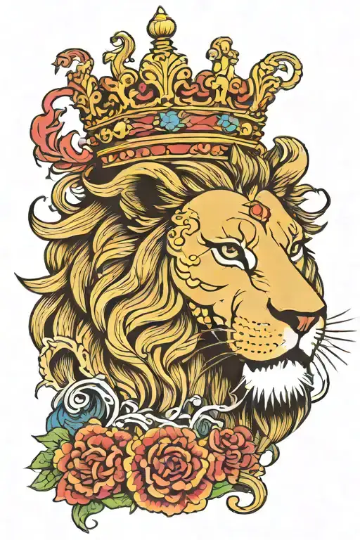 Lion Wearing A Crown