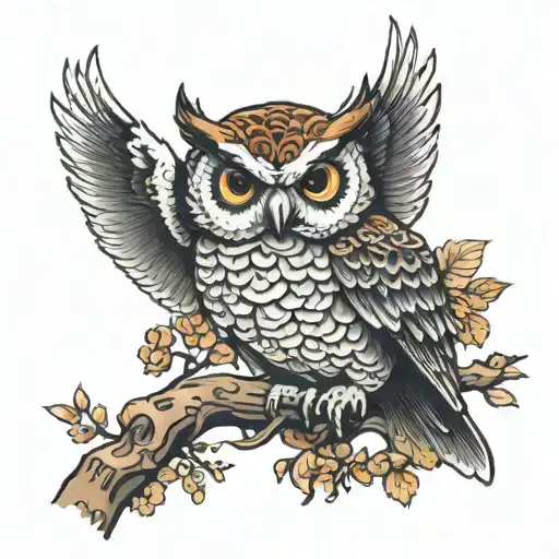 Owl Perched On A Branch