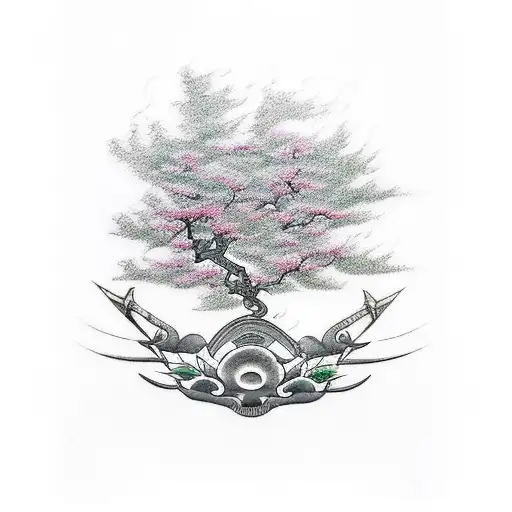 Sword With Tree Leaves