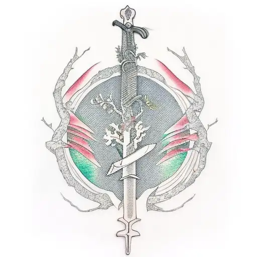 Sword With Tree Branches