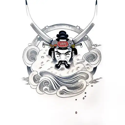 Samurai With Waves