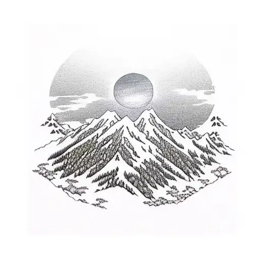 Forest Sunset In The Moutain