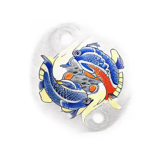 Yin And Yang Arm Band Tattoo Koi Fish