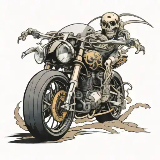 Race Car New Model In The Road With A Skelecton Driving