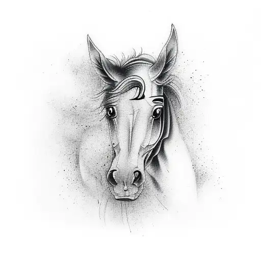 Single Line Drawing Of A Horse