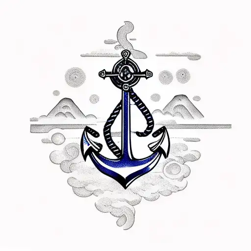 Anchor With Compass And Fill With Something Unique On Arm