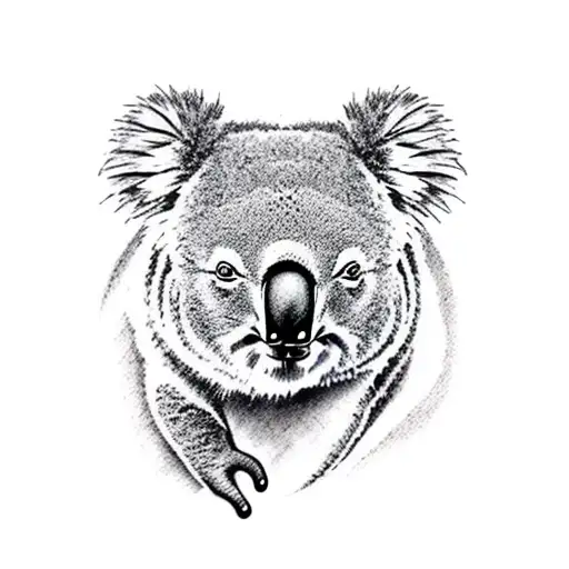 A Koala Sleeping On A Eucalyptus Tree