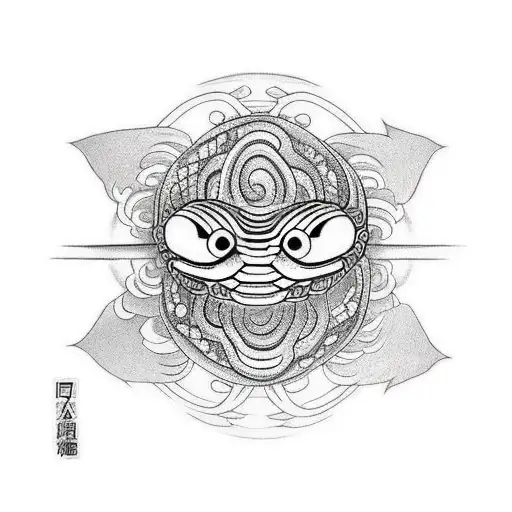 Snake With Small Spider Lilies And Swirls And A Mangekyou Sharingan A Within It