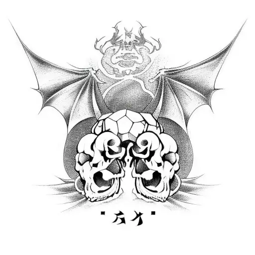 Dragon Breaking A Skull With D&d Dice