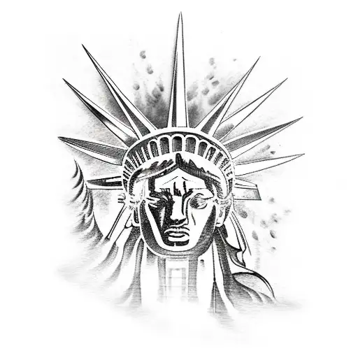 Statue Of Liberty Shooting Fire And Singapore Merlion Shooting Water